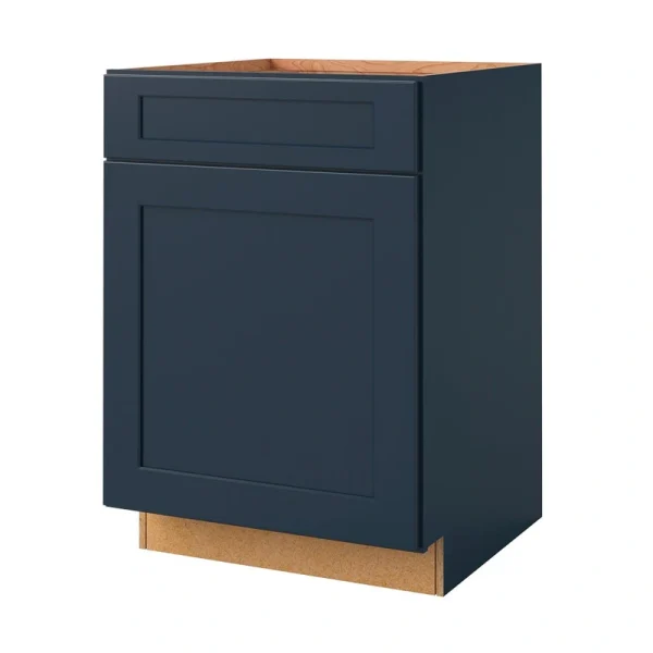allen + roth Port 24-in W x 34.5-in H x 24-in D Navy 1-Drawer Base Fully Assembled Cabinet (Flat Panel Shaker Style) T726926019