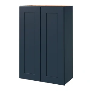 allen + roth Port 24-in W x 36.125-in H x 12-in D Navy Wall Fully Assembled Cabinet (Flat Panel Shaker Door Style)
