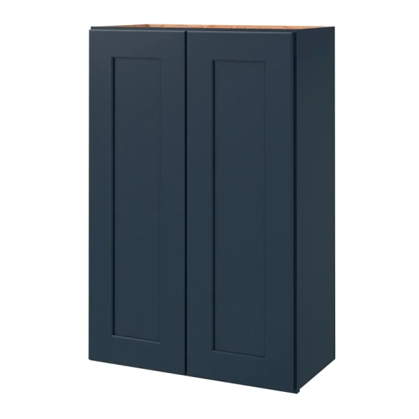 allen + roth Port 24-in W x 36.125-in H x 12-in D Navy Wall Fully Assembled Cabinet (Flat Panel Shaker Door Style)