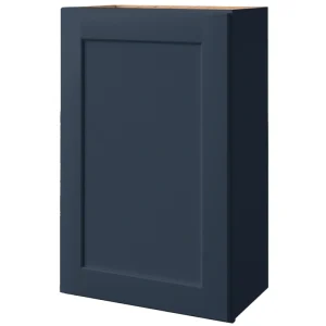 allen + roth Port 24-in W x 36.125-in H x 12-in D Navy Wall Fully Assembled Cabinet (Flat Panel Square Door Style)