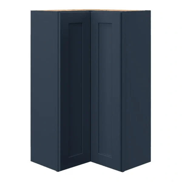 allen + roth Port 24-in W x 39.125-in H x 12-in D Navy Diagonal Corner Wall Fully Assembled Cabinet (Flat Panel Shaker Style) T726926011