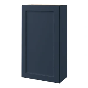 allen + roth Port 24-in W x 39.125-in H x 12-in D Navy Wall Fully Assembled Cabinet (Flat Panel Shaker Door Style)