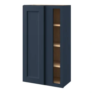 allen + roth Port 24-in W x 42.125-in H x 12-in D Navy Blind Corner Wall Fully Assembled Cabinet (Flat Panel Shaker Style)