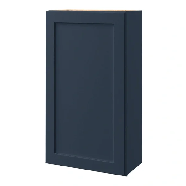 allen + roth Port 24-in W x 42.125-in H x 12-in D Navy Wall Fully Assembled Cabinet (Flat Panel Shaker Door Style)