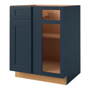 allen + roth Port 27-in W x 34.5-in H x 24-in D Navy Blind 1-Drawer Base Fully Assembled Cabinet (Flat Panel Shaker Style)