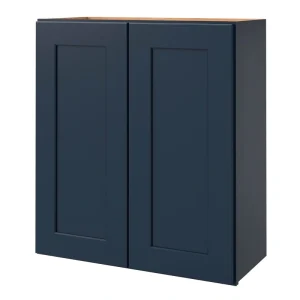 allen + roth Port 27-in W x 36.125-in H x 12-in D Navy Wall Fully Assembled Cabinet (Flat Panel Shaker Door Style)
