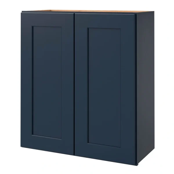 allen + roth Port 27-in W x 36.125-in H x 12-in D Navy Wall Fully Assembled Cabinet (Flat Panel Shaker Door Style)