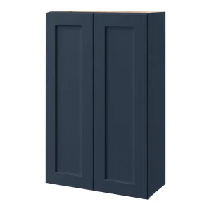 allen + roth Port 27-in W x 39-in H x 12-in D Navy Wall Fully Assembled Cabinet (Flat Panel Shaker Door Style)