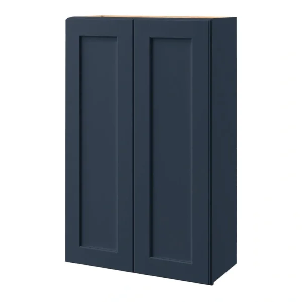 allen + roth Port 27-in W x 42-in H x 12-in D Navy Wall Fully Assembled Cabinet (Flat Panel Shaker Door Style)