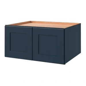 allen + roth Port 30-in W x 15.125-in H x 24-in D Navy Wall Fully Assembled Cabinet (Flat Panel Shaker Door Style)