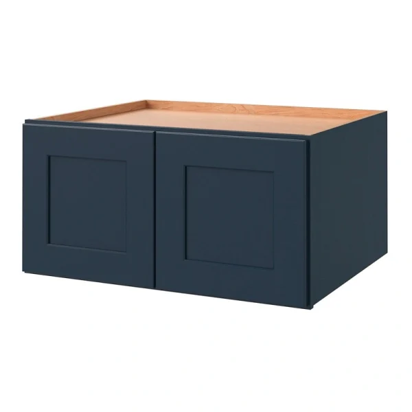 allen + roth Port 30-in W x 15.125-in H x 24-in D Navy Wall Fully Assembled Cabinet (Flat Panel Shaker Door Style)