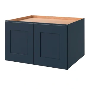 allen + roth Port 30-in W x 18.125-in H x 24-in D Navy Wall Fully Assembled Cabinet (Flat Panel Shaker Door Style)