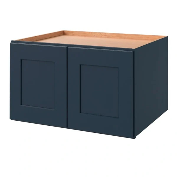allen + roth Port 30-in W x 18.125-in H x 24-in D Navy Wall Fully Assembled Cabinet (Flat Panel Shaker Door Style)