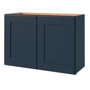 allen + roth Port 30-in W x 20.625-in H x 12-in D Navy Wall Fully Assembled Cabinet (Flat Panel Shaker Door Style)