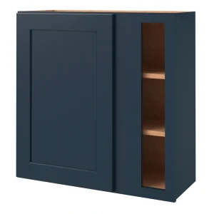 allen + roth Port 30-in W x 30.125-in H x 12-in D Navy Blind Corner Wall Fully Assembled Cabinet (Flat Panel Shaker Style)