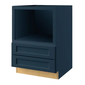 allen + roth Port 30-in W x 34.5-in H x 24-in D Navy 2-Drawers Microwave Base Fully Assembled Cabinet (Flat Panel Style)