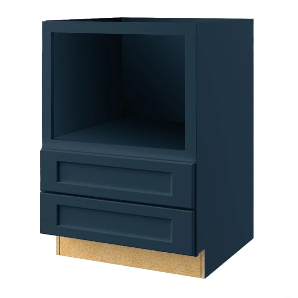 allen + roth Port 30-in W x 34.5-in H x 24-in D Navy 2-Drawers Microwave Base Fully Assembled Cabinet (Flat Panel Style)