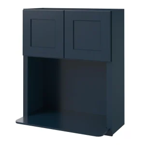 allen + roth Port 30-in W x 36.125-in H x 12-in D Navy Wall Fully Assembled Cabinet (Flat Panel Shaker Door Style) T726925724