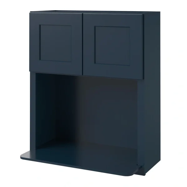 allen + roth Port 30-in W x 36.125-in H x 12-in D Navy Wall Fully Assembled Cabinet (Flat Panel Shaker Door Style) T726925724