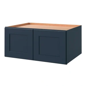 allen + roth Port 33-in W x 15.125-in H x 24-in D Navy Wall Fully Assembled Cabinet (Flat Panel Shaker Door Style)