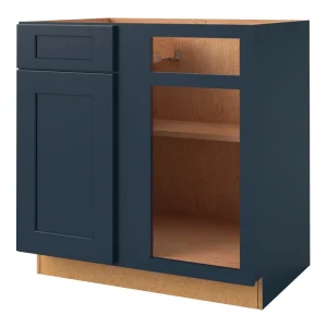allen + roth Port 33-in W x 34.5-in H x 24-in D Navy Blind 1-Drawer Base Fully Assembled Cabinet (Flat Panel Shaker Style)
