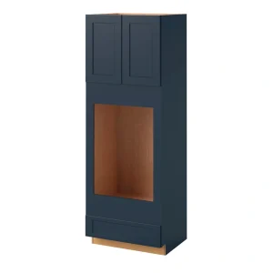 allen + roth Port 33-in W x 84-in H x 24-in D Navy 1-Drawer Base Fully Assembled Cabinet (Flat Panel Shaker Style)