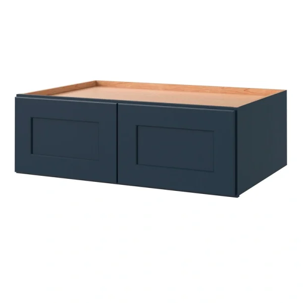 allen + roth Port 36-in W x 12.125-in H x 24-in D Navy Wall Fully Assembled Cabinet (Flat Panel Shaker Door Style)
