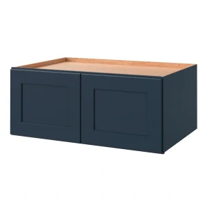 allen + roth Port 36-in W x 15.125-in H x 24-in D Navy Wall Fully Assembled Cabinet (Flat Panel Shaker Door Style)