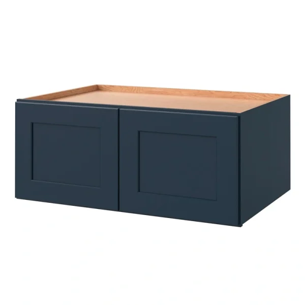 allen + roth Port 36-in W x 15.125-in H x 24-in D Navy Wall Fully Assembled Cabinet (Flat Panel Shaker Door Style)