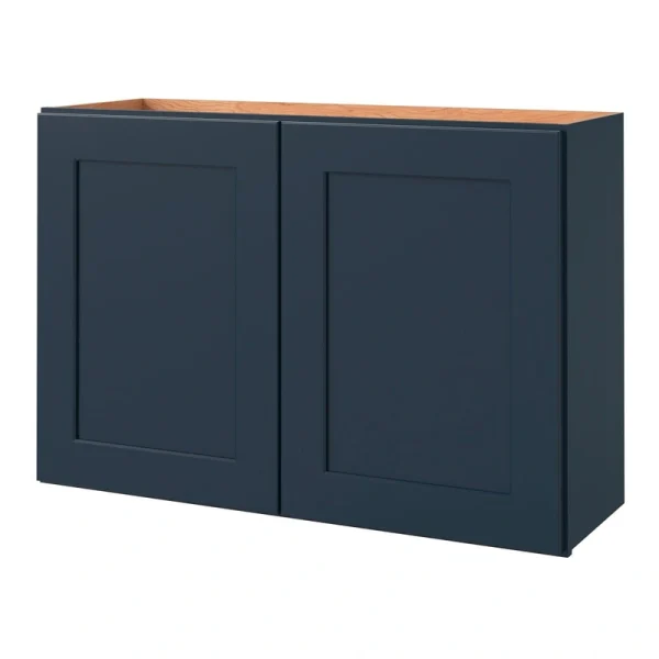 allen + roth Port 36-in W x 24.5-in H x 12-in D Navy Wall Fully Assembled Cabinet (Flat Panel Shaker Door Style)