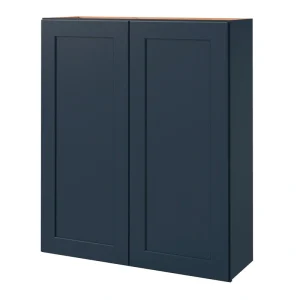 allen + roth Port 36-in W x 36.125-in H x 12-in D Navy Wall Fully Assembled Cabinet (Flat Panel Shaker Door Style)