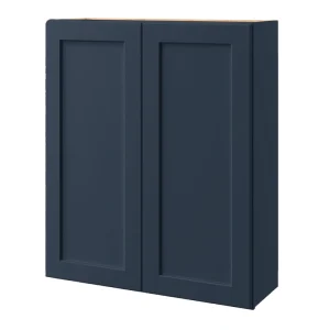 allen + roth Port 36-in W x 39-in H x 12-in D Navy Wall Fully Assembled Cabinet (Flat Panel Shaker Door Style)