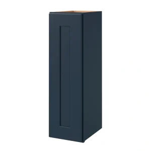 allen + roth Port 9-in W x 30.125-in H x 12-in D Navy Wall Fully Assembled Cabinet (Flat Panel Shaker Door Style)