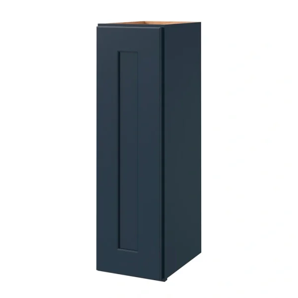 allen + roth Port 9-in W x 30.125-in H x 12-in D Navy Wall Fully Assembled Cabinet (Flat Panel Shaker Door Style)