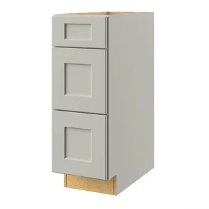 allen + roth Stonewall 12-in W x 34.5-in H x 24-in D Stone 3-Drawer Base Fully Assembled Cabinet (Flat Panel Style)
