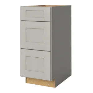 allen + roth Stonewall 15-in W x 34.5-in H x 24-in D Stone 3-Drawer Base Fully Assembled Cabinet (Flat Panel Style)