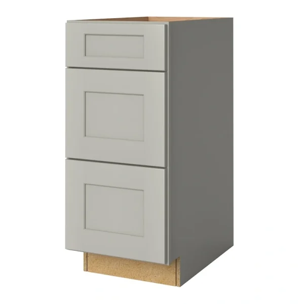 allen + roth Stonewall 15-in W x 34.5-in H x 24-in D Stone 3-Drawer Base Fully Assembled Cabinet (Flat Panel Style)