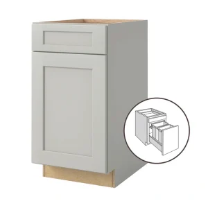 allen + roth Stonewall 18-in W x 34.5-in H x 24-in D Stone 1-Drawer Pull-out Wastebasket Base Fully Assembled Cabinet (Flat Panel Shaker Style)