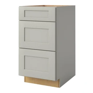 allen + roth Stonewall 18-in W x 34.5-in H x 24-in D Stone 3-Drawer Base Fully Assembled Cabinet (Flat Panel Style)