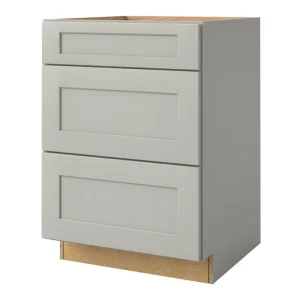 allen + roth Stonewall 24-in W x 34.5-in H x 24-in D Stone 3-Drawer Base Fully Assembled Cabinet (Flat Panel Style)