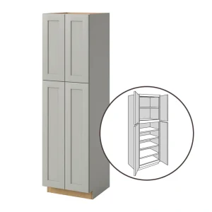 allen + roth Stonewall 24-in W x 84-in H x 24-in D Stone Pantry Fully Assembled Cabinet (Flat Panel Shaker Door Style)