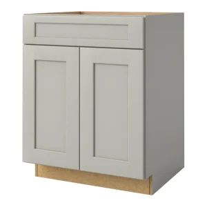 allen + roth Stonewall 27-in W x 34.5-in H x 24-in D Stone 1-Drawer Base Fully Assembled Cabinet (Flat Panel Shaker Style)