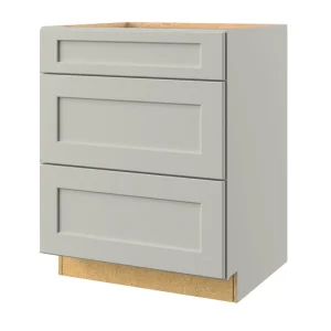 allen + roth Stonewall 27-in W x 34.5-in H x 24-in D Stone 3-Drawer Base Fully Assembled Cabinet (Flat Panel Style)