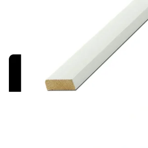 American Wood Moulding WM877 7/16 in. x 1-1/4 in. Primed Finger-Joint Pine Round Edge Stop Molding