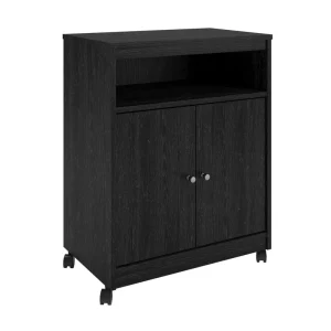 Ameriwood Home Black Composite Base with Composite Top Kitchen Cart (23.37-in x 14.68-in x 30.31-in)