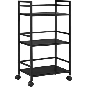 Ameriwood Home Black Composite Base with Composite Top Rolling Kitchen Cart (16.85-in x 11.4-in x 29.9-in)