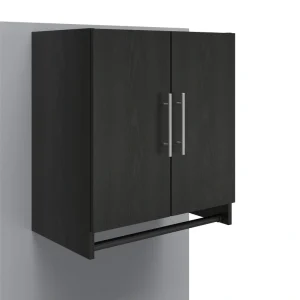 Ameriwood Home Camberly 23.46-in W x 26.93-in H x 15.35-in D Wall-mounted Composite Wood Garage Cabinet in Black