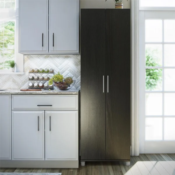 Ameriwood Home Camberly 23.7-in W x 74.3-in H Wood Composite Black Oak/Nightfall Oak Freestanding Utility Storage Cabinet