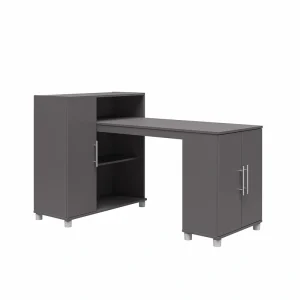 Ameriwood Home Camberly 59.61-in W x 38.25-in H x 35.43-in D Freestanding Composite Wood Garage Cabinet in Gray