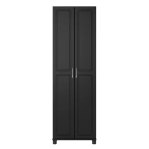 Ameriwood Home Kendall 23.68-in W x 75-in H x 15.37-in D Freestanding Composite Wood Garage Cabinet in Black